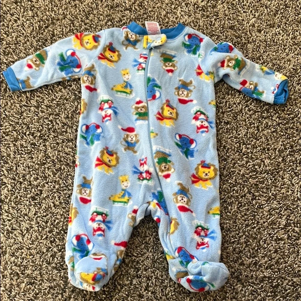 Garanimals Blue Winter Animals and Black Camouflage Baby Boy Fleece Footies